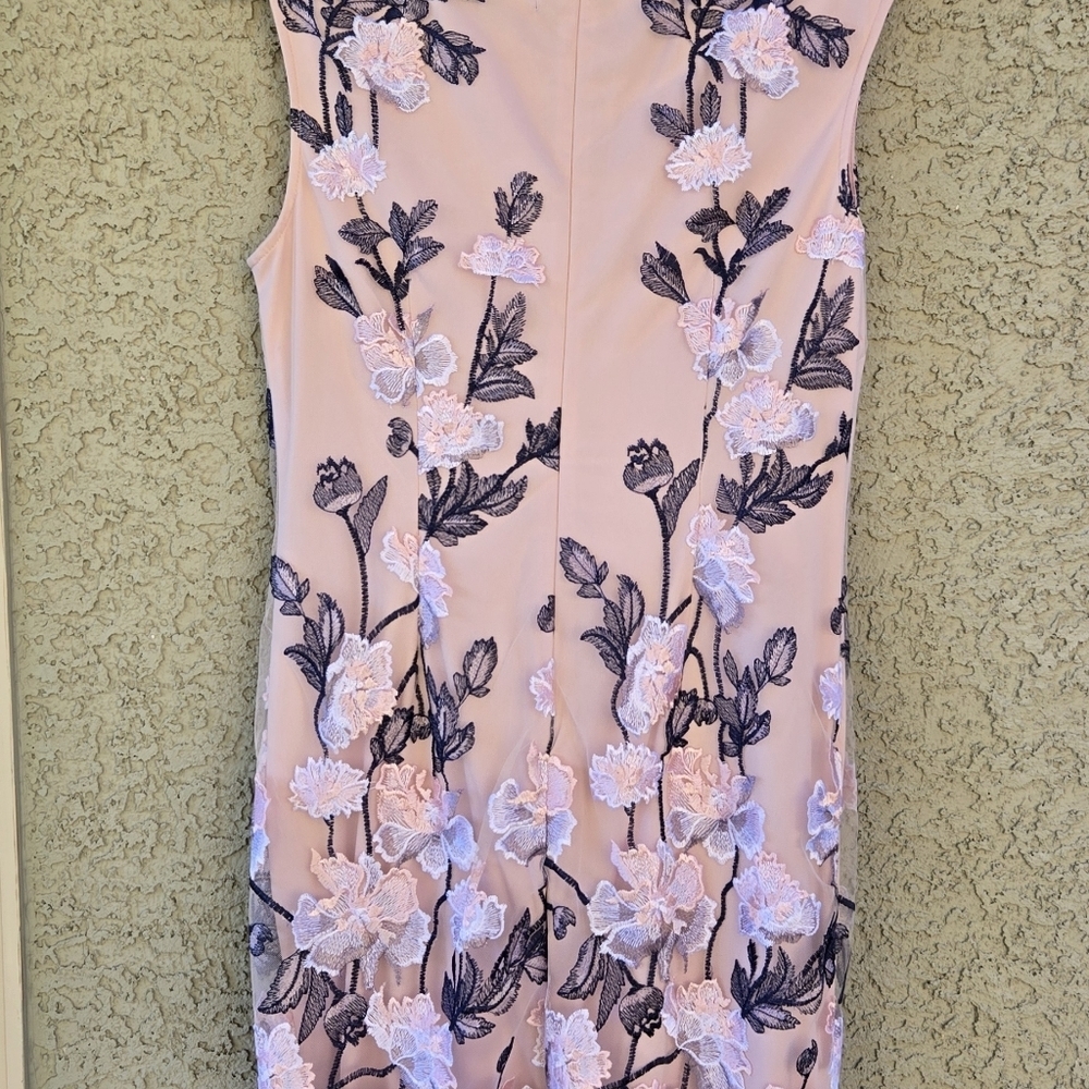 Donna Ricco Pink Floral Overlay Dress - Picture 5 of 9